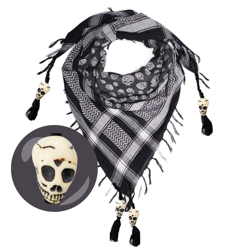 3770 Skull Scarf - Palestinian Shemagh Tactical Cotton Square Pirate